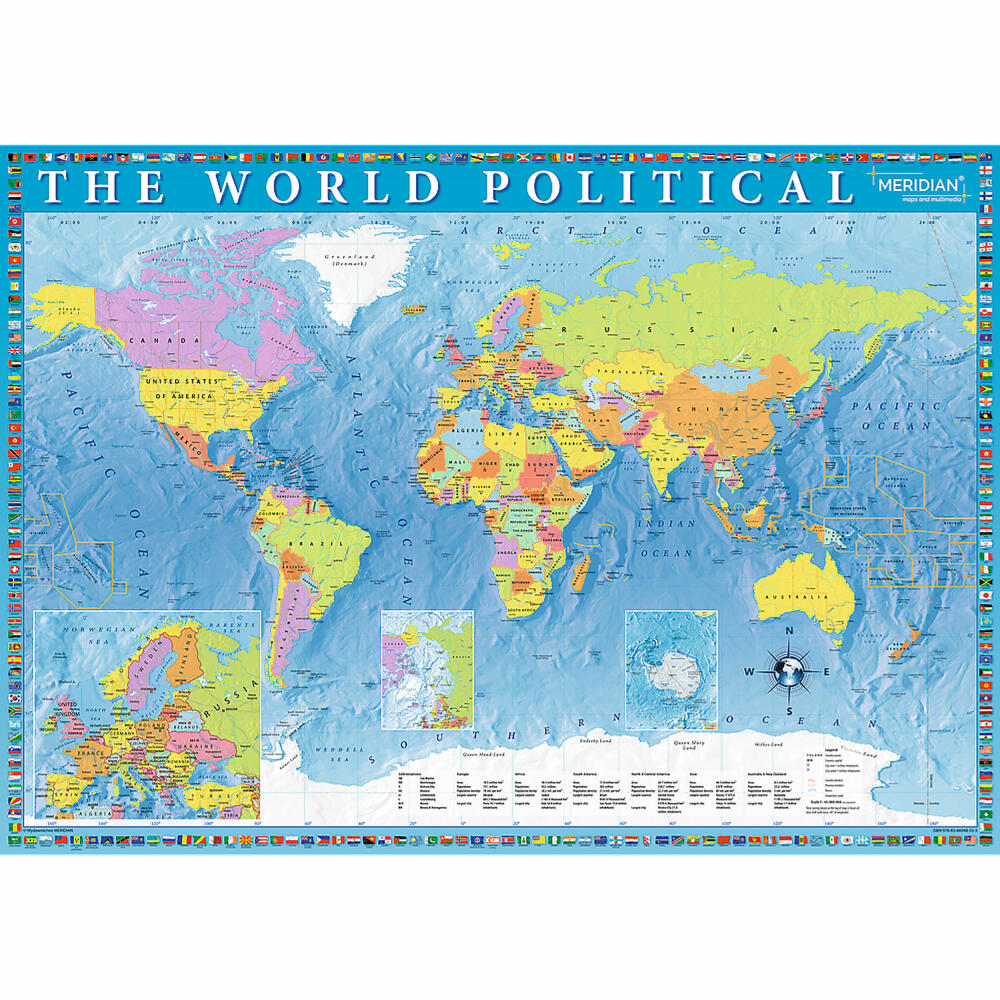 Trefl Puzzle Political World Map, 2000 pieces, 96.1 x 68.2 cm, 27099