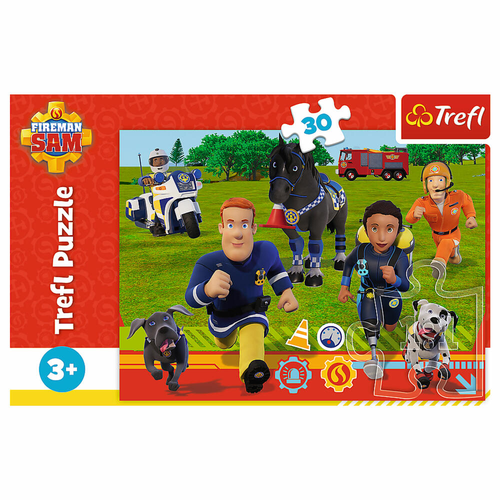 Trefl Puzzle Fireman Sam, children's puzzle, 30 pieces, 27 x 20 cm, 18297