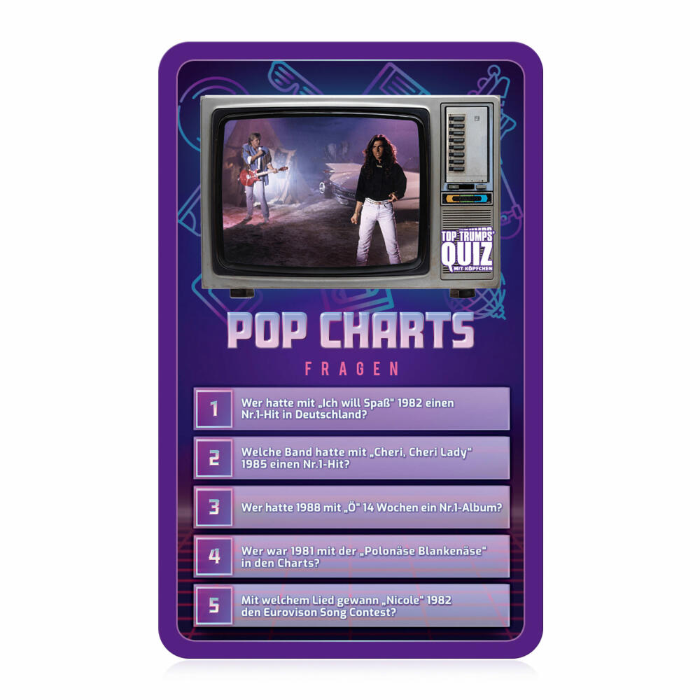 Winning Moves Top Trumps Quiz 80s, Quiz Game, Board Game, Knowledge Game, 47162