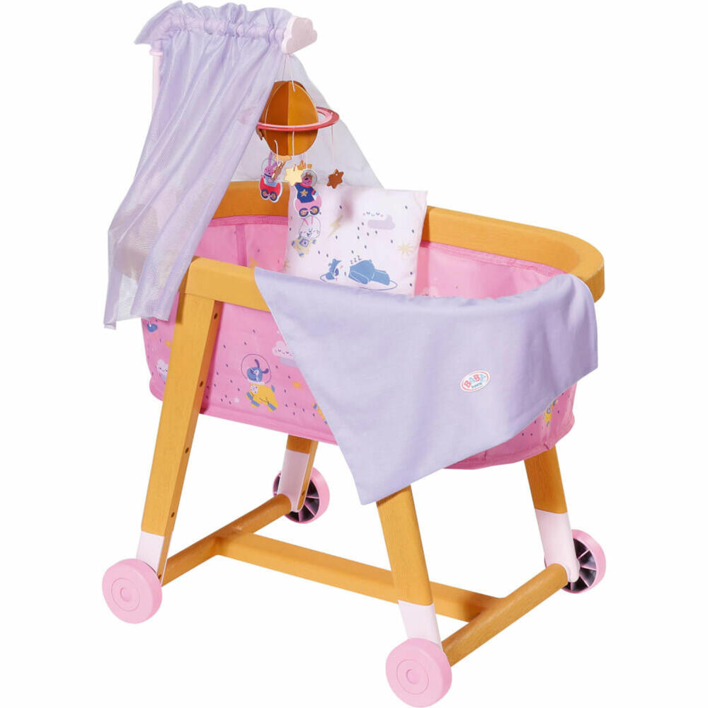 Zapf Creation BABY born Gute Nacht Stubenwagen, Puppenbett, Puppenzubehör, Puppen Zubehör, 829981
