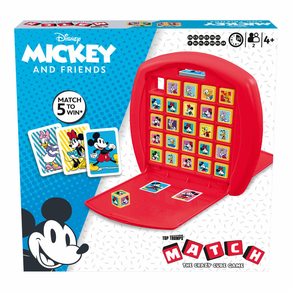 Winning Moves Top Trumps Match Mickey and Friends, Dice Game, Board Game, Dice Game, Children's Game, 48170