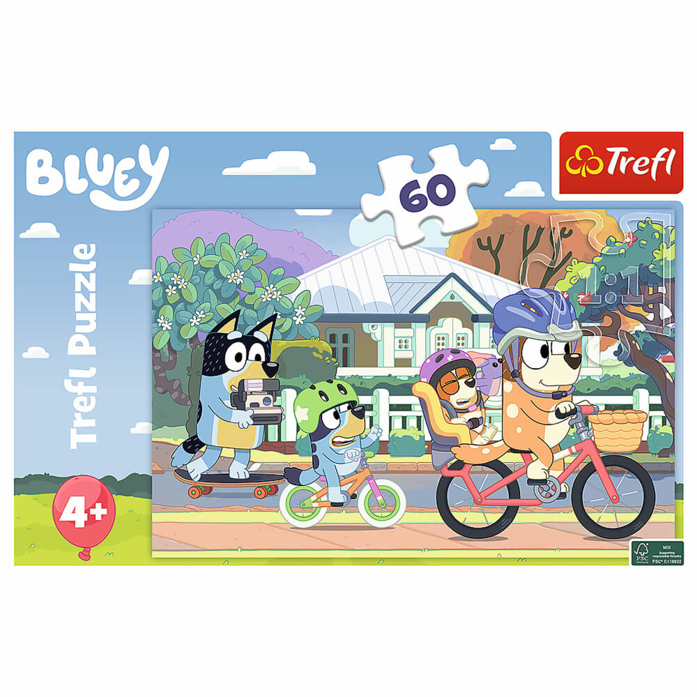 Trefl Puzzle Bluey, children's puzzle, 60 pieces, 33 x 22 cm, 17384