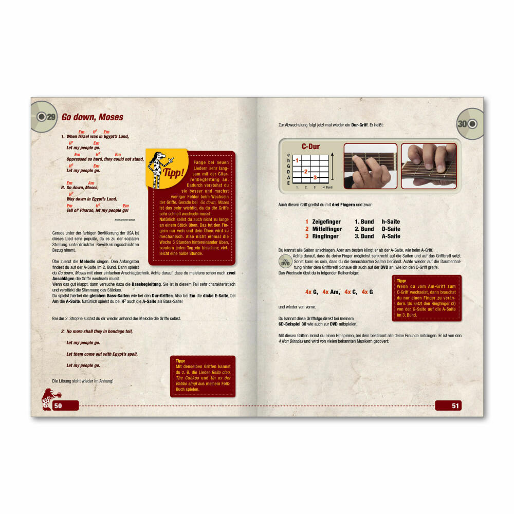 Voggenreiter Gitarren Set, 4-tlg., Peter Burschs Gitarrenbuch, Gitarrenständer GS-100, Gitarren Buch