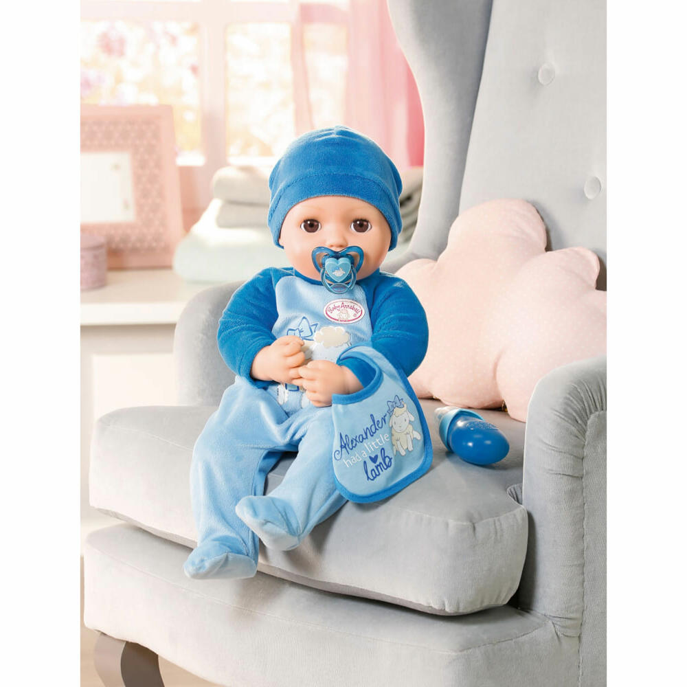 Zapf Creation Baby Annabell Alexander, Puppe mit Funktion, Spielpuppe, Babypuppe, ca. 43 cm, 706305
