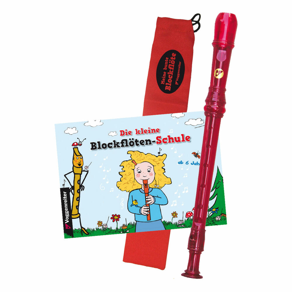 Voggenreiter Blockflöten-Set, 4-tlg., Blockflöte, Volt Notenständer NS-100, Flöte, Barocke Griffweise
