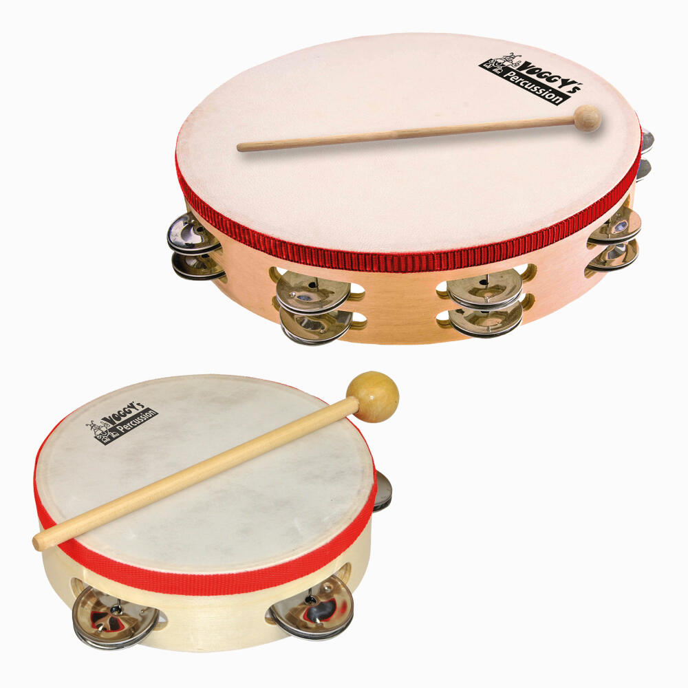 Voggenreiter Voggys Tambourine Set, 2-piece, jingle wreath, jingle ring, percussion, children, instrument, from 3 years
