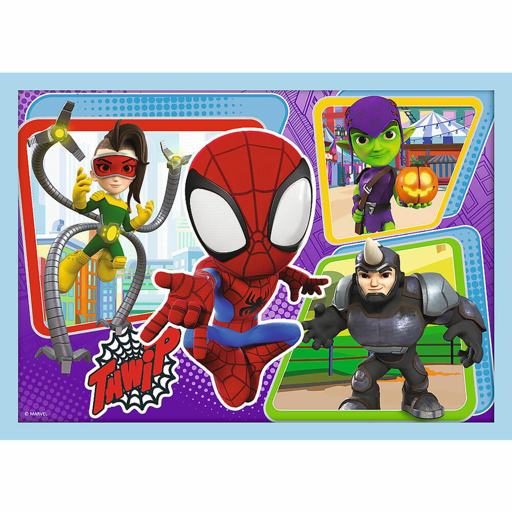 Trefl 4 in 1 Puzzle - Marvel Spidey, 12 + 15 + 20 + 24 Teile, 28.5 x 20.5 cm, 34611