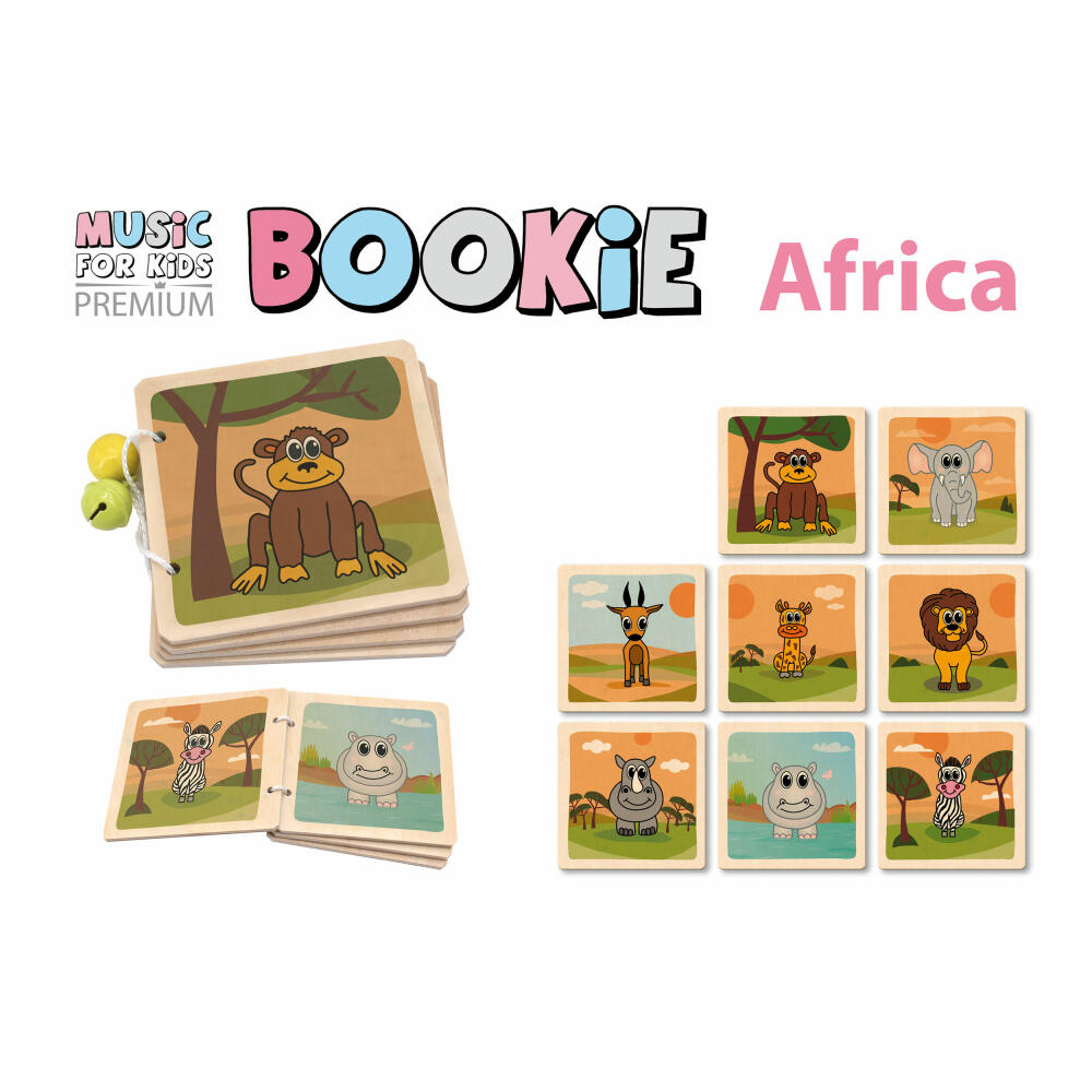 Voggenreiter Music for Kids Premium Bookie Africa, Holzbuch, Bilderbuch, Spielzeug, Kinder, 1242
