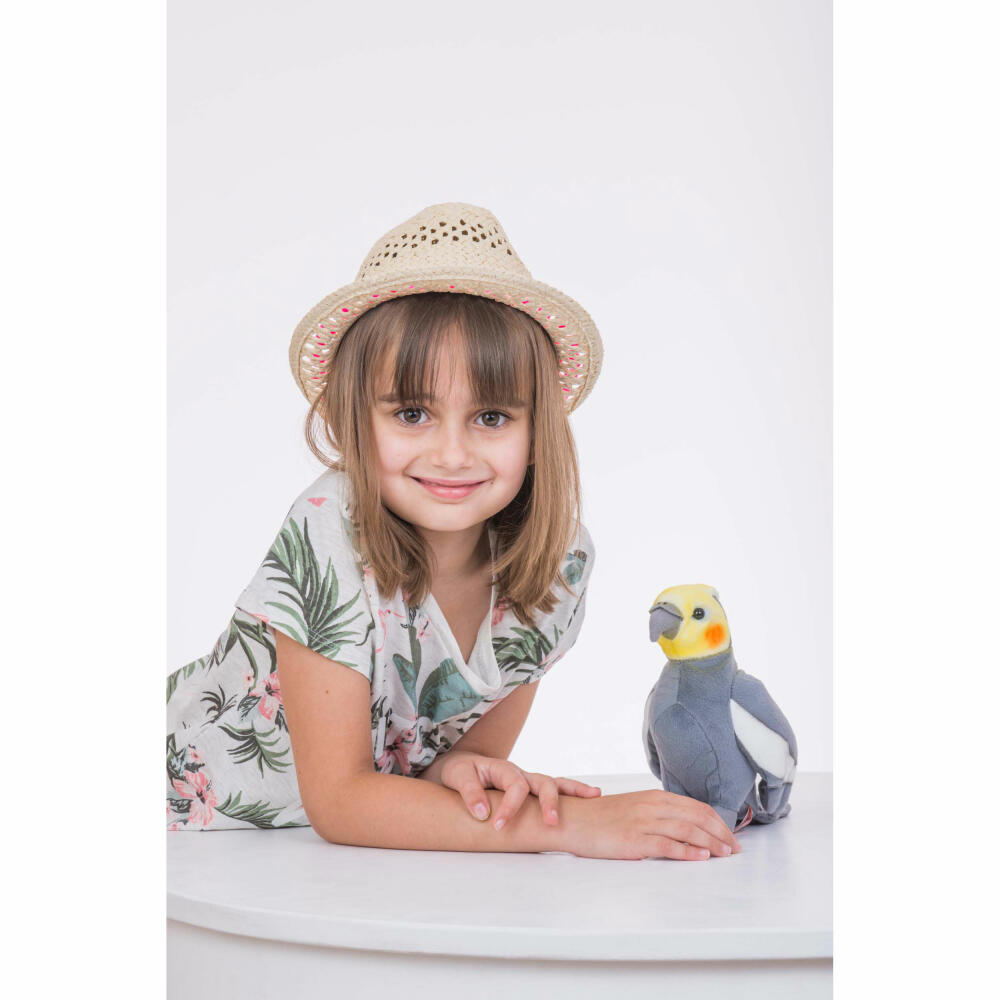 Teddy Hermann Cockatiel, Cuddly Toy, Stuffed Toy, Plush Toy, Bird, Exotic Animal, Standing, Plush, Multi-Coloured, 17 cm, 94109