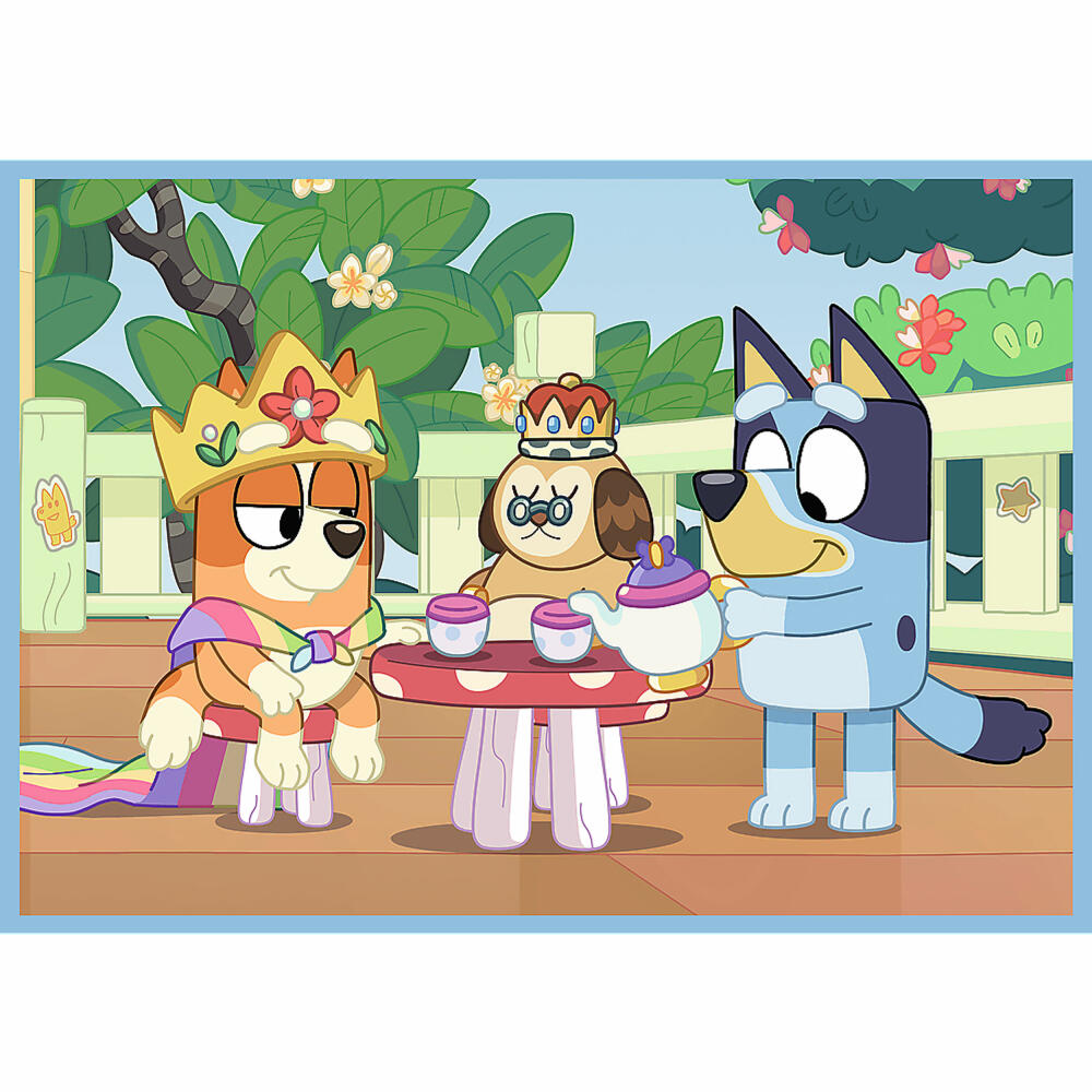 Trefl 4 in 1 Puzzle - Bluey, 12 + 15 + 20 + 24 Teile, 28.5 x 20.5 cm, 34637