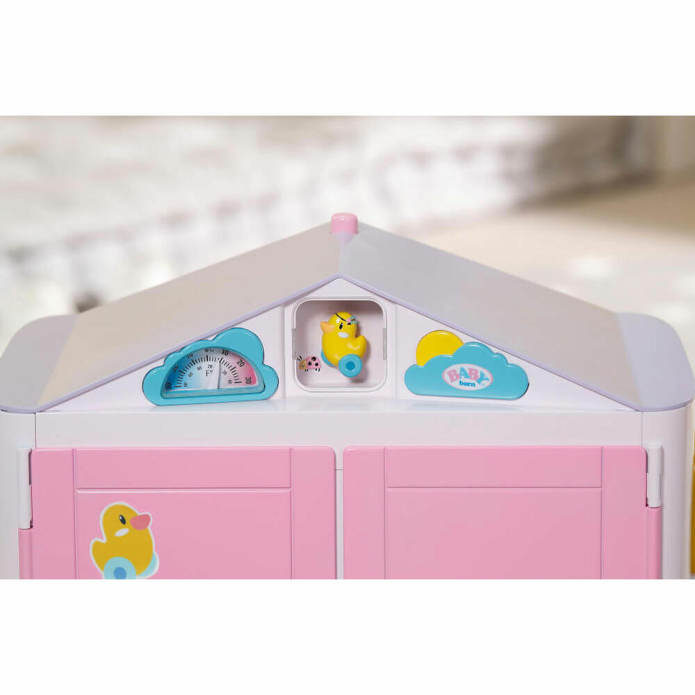 Zapf Creation BABY born Schrank mit Wetterente, Puppenschrank, Kleiderschrank, Puppe, Zubehör, 827987