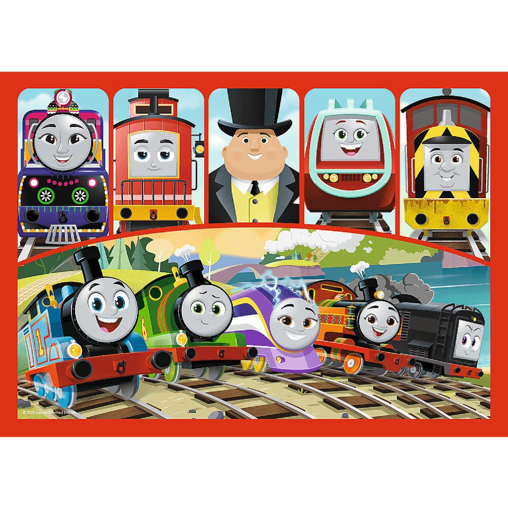 Trefl 4 in 1 Puzzle - Thomas die Lokomotive, 12 + 15 + 20 + 24 Teile, 28.5 x 20.5 cm, 34619