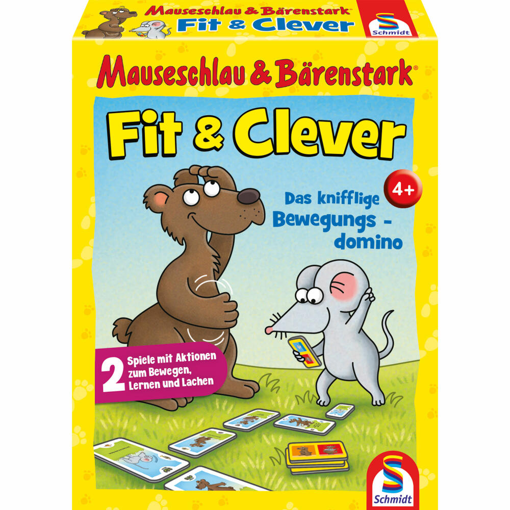 Schmidt Spiele Mauseschlau & Bärenstark Fit & Clever, Kinderspiel, Kartenspiel, ab 4 Jahren, 75059
