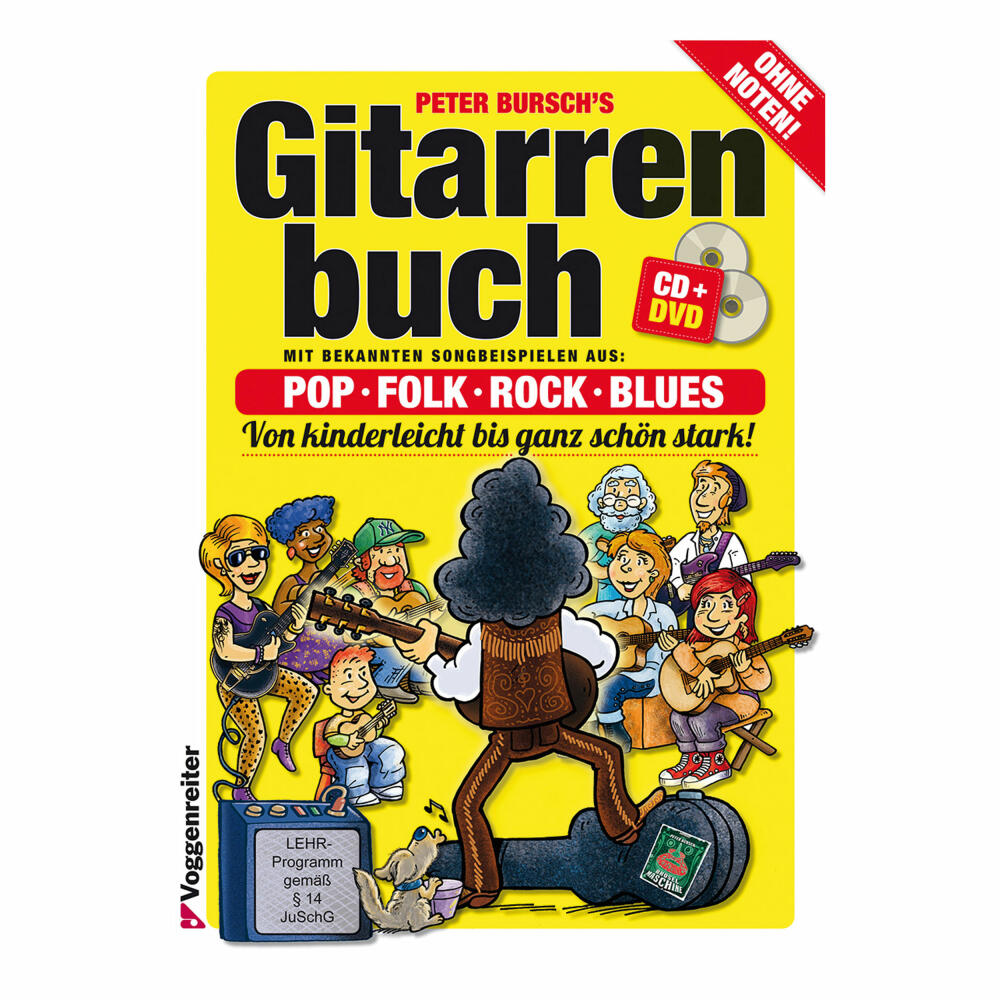 Voggenreiter Gitarren Set, 4-tlg., Peter Burschs Gitarrenbuch, Gitarrenständer GS-100, Gitarren Buch