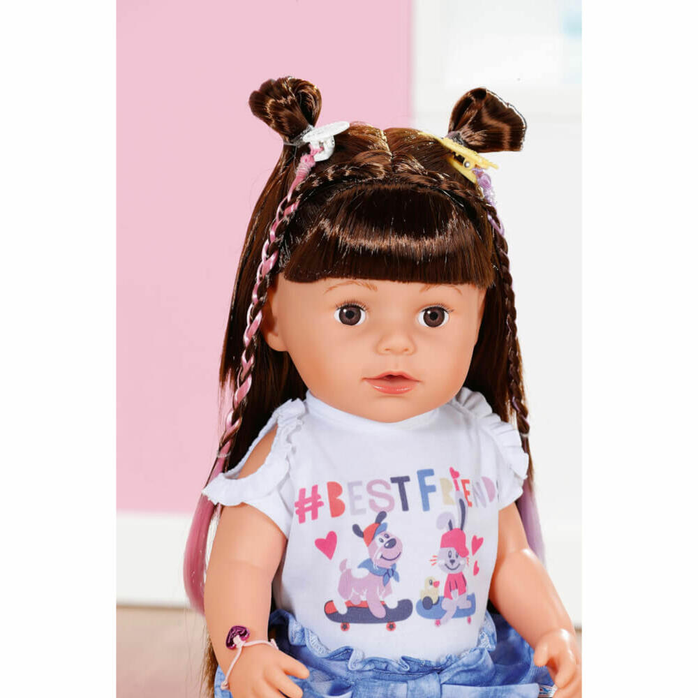 Zapf Creation BABY born Sister Brünette, Spielpuppe, Puppe, Spielzeugpuppe, 43 cm, 830352