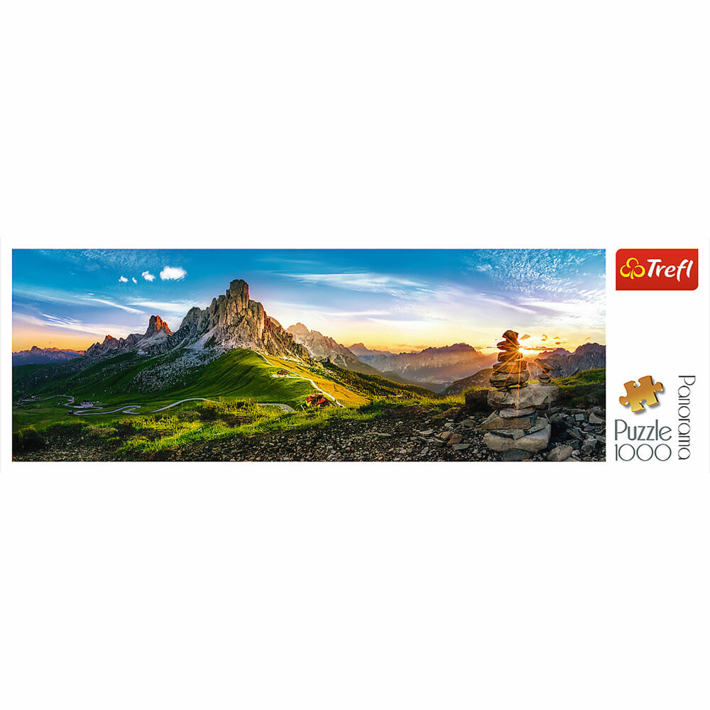 Trefl Panorama-Puzzle Passo di Giau, Dolomiten, Querformat, 1000 Teile, 97 x 34 cm, 29038
