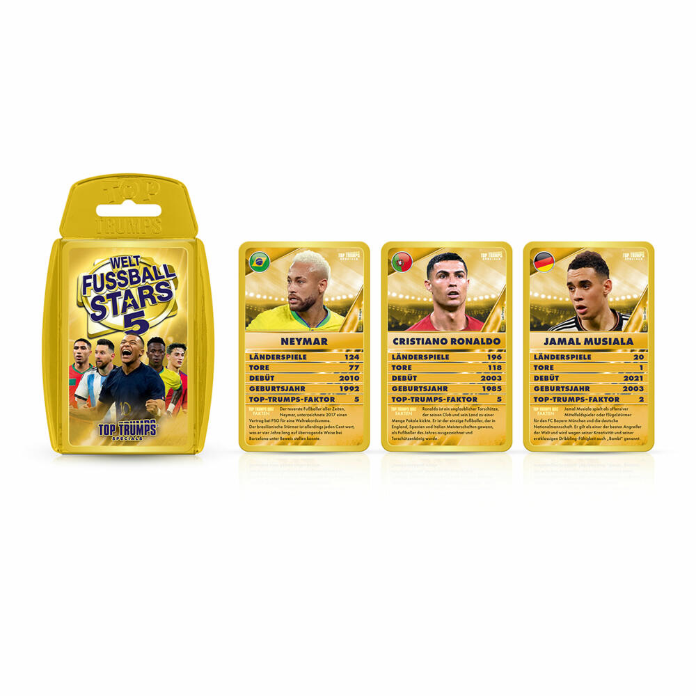 Winning Moves Top Trumps - Weltfussball Stars 5, Trumpfspiel, Kartenspiel, Familienspiel, ab 6 Jahren, WM04122-GER-12