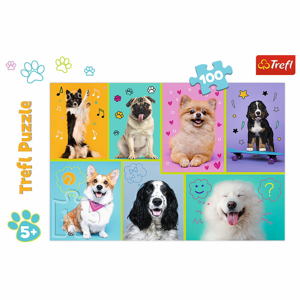 Trefl Puzzle Dog World, Children's Puzzle, 100 pieces, 41 x 27.5 cm, 16421