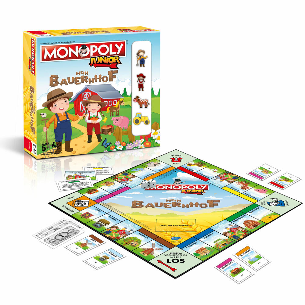 Winning Moves Monopoly Junior My Farm, Board Game, Parlor Game, Children's Game, 44819