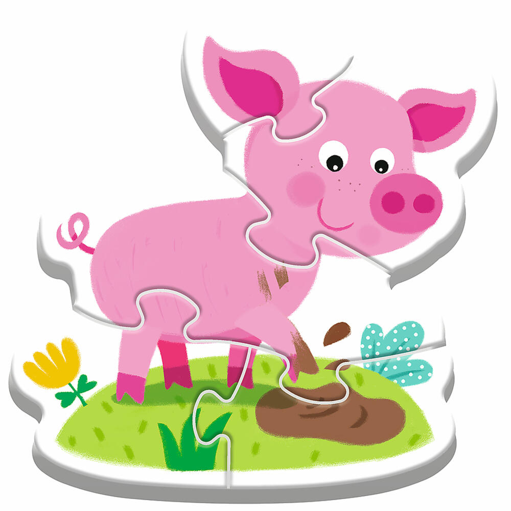 Trefl Baby Puzzle Babies & Bear Farmtiere, Kinderpuzzle, 14 Teile, 36127