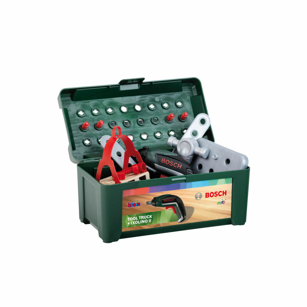 Theo Klein Bosch Screw Truck Set, 86 pcs., with Ixolino II, Cordless Screwdriver, Tool Box, Children's Toy, 8640