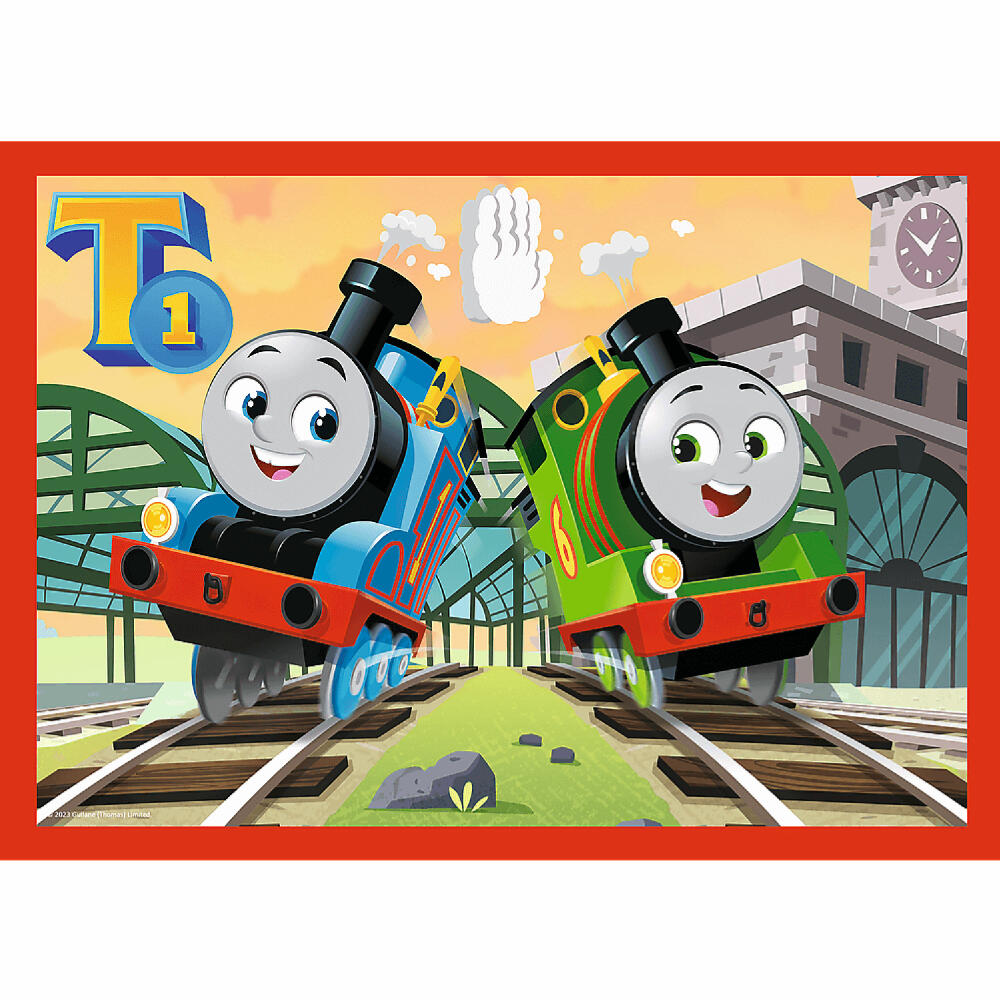 Trefl 4 in 1 Puzzle - Thomas die Lokomotive, 12 + 15 + 20 + 24 Teile, 28.5 x 20.5 cm, 34619