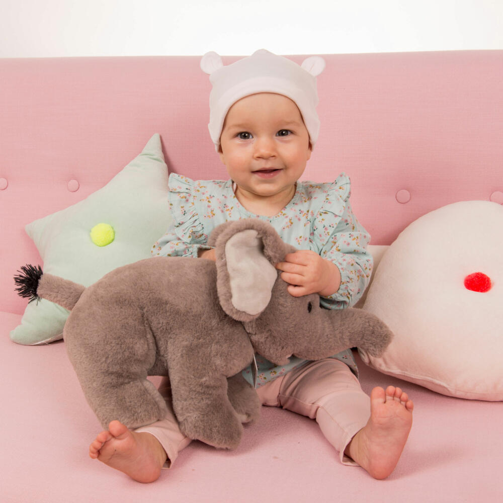 Teddy Hermann Collection Elefant Sitzend, Kuscheltier, Stofftier, Plüschtier, Wildtier, Grau, 35 cm, 907428