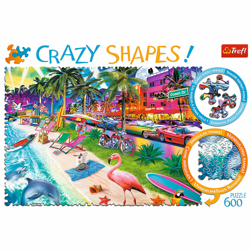 Trefl Puzzle Crazy Shapes Miami Beach, USA, 600 Teile, 68.3 x 48 cm, 11132