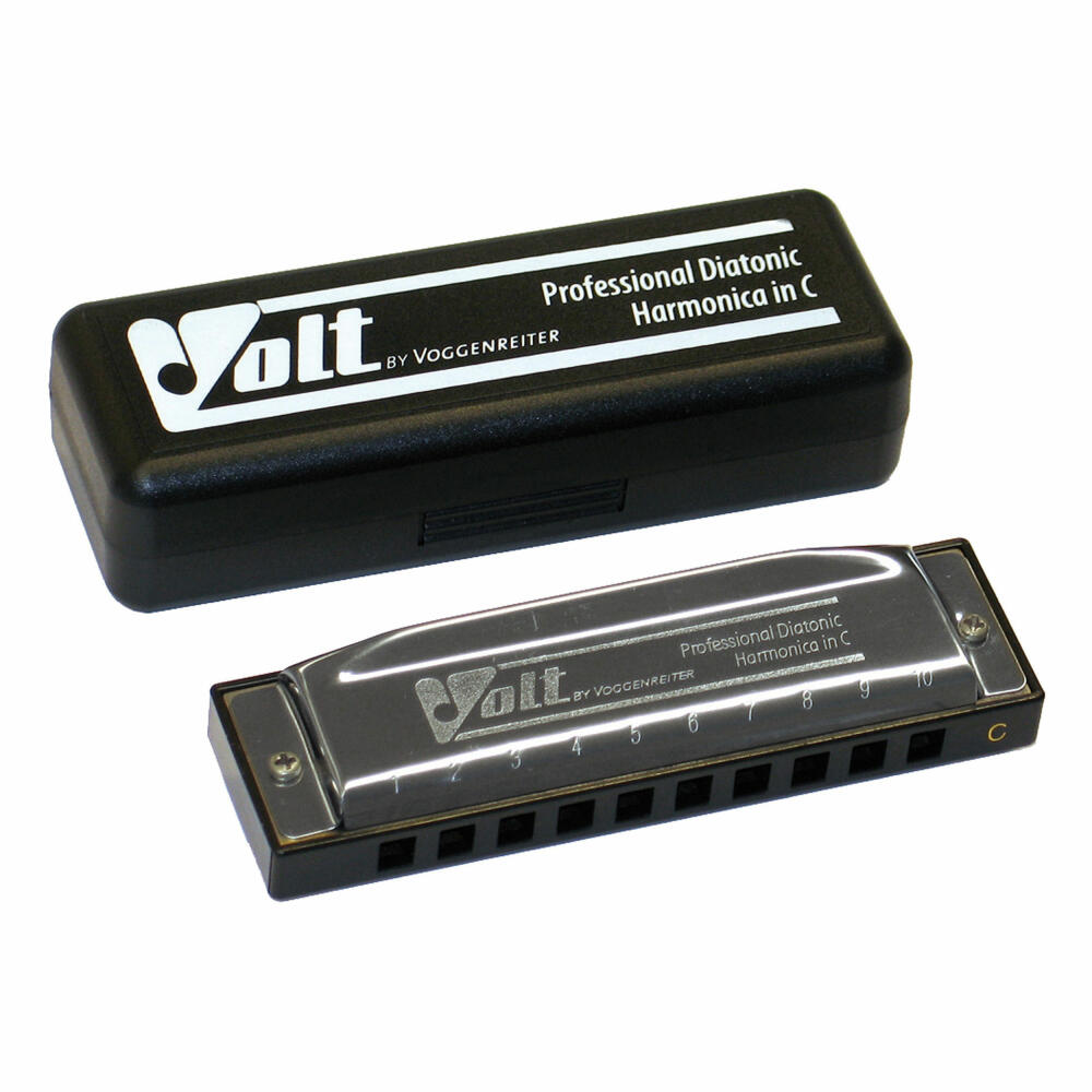 Voggenreiter Volt Mundharmonika Set, 5-tlg., Blues Harp Schule, Harmonika MH-01, in C-Dur, Instrument