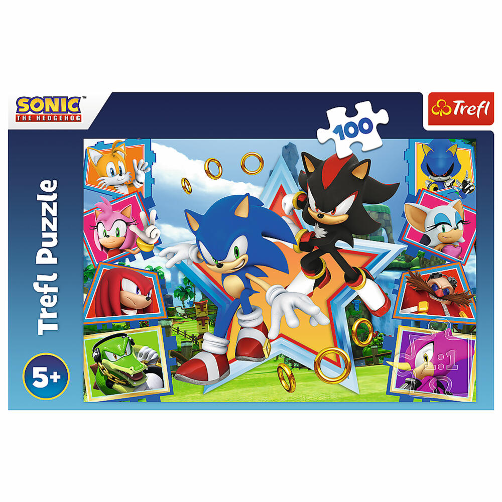 Trefl Puzzle Sonic, children's puzzle, 100 pieces, 41 x 27.5 cm, 16465