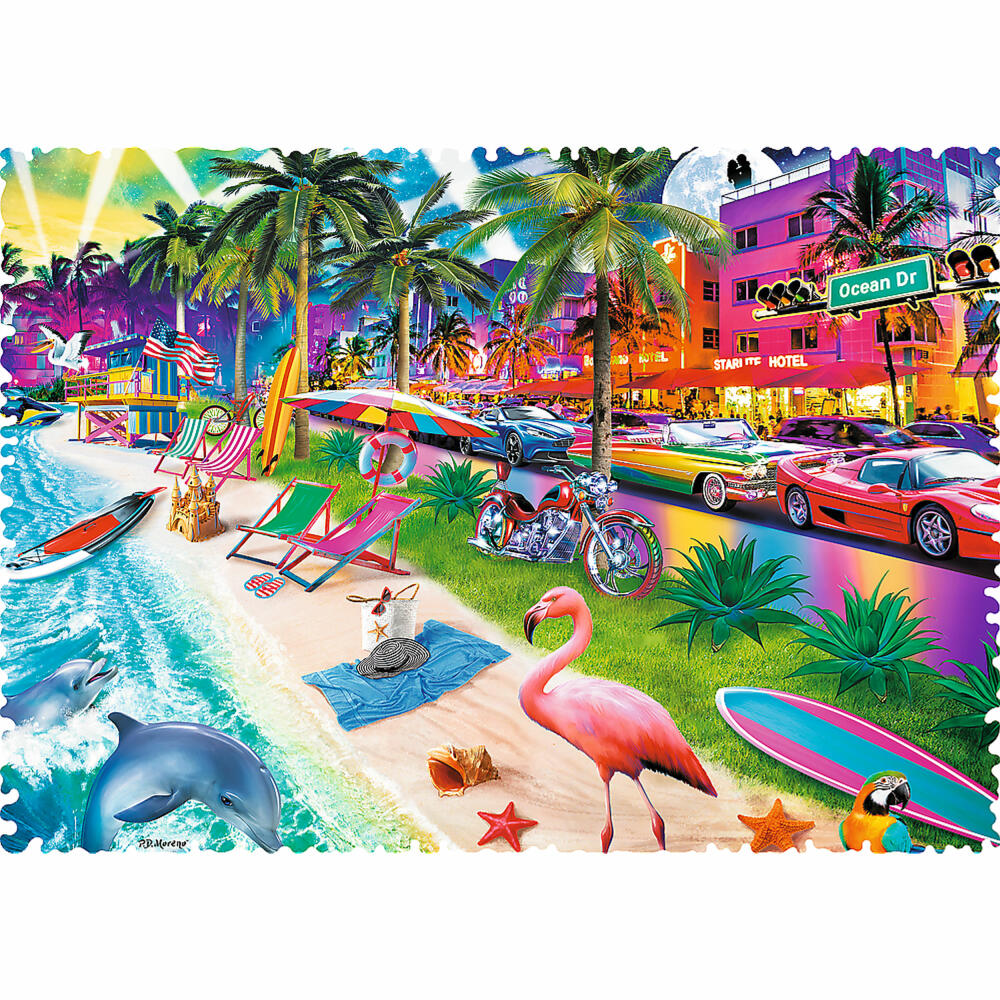 Trefl Puzzle Crazy Shapes Miami Beach, USA, 600 Teile, 68.3 x 48 cm, 11132
