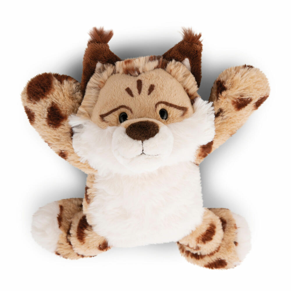 Nici cuddly toy lynx Lyka, recycled polyester, beige, brown, 20 cm, 49804