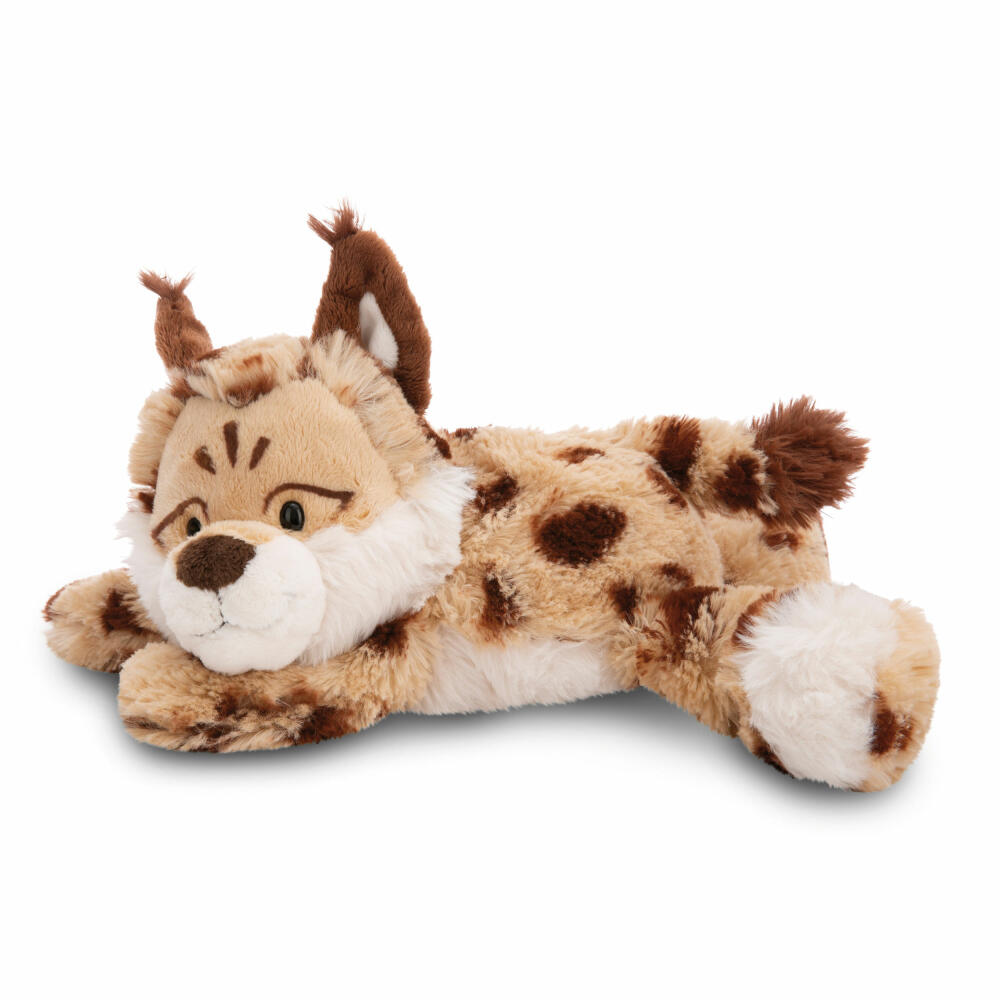 Nici cuddly toy lynx Lyka, recycled polyester, beige, brown, 20 cm, 49804