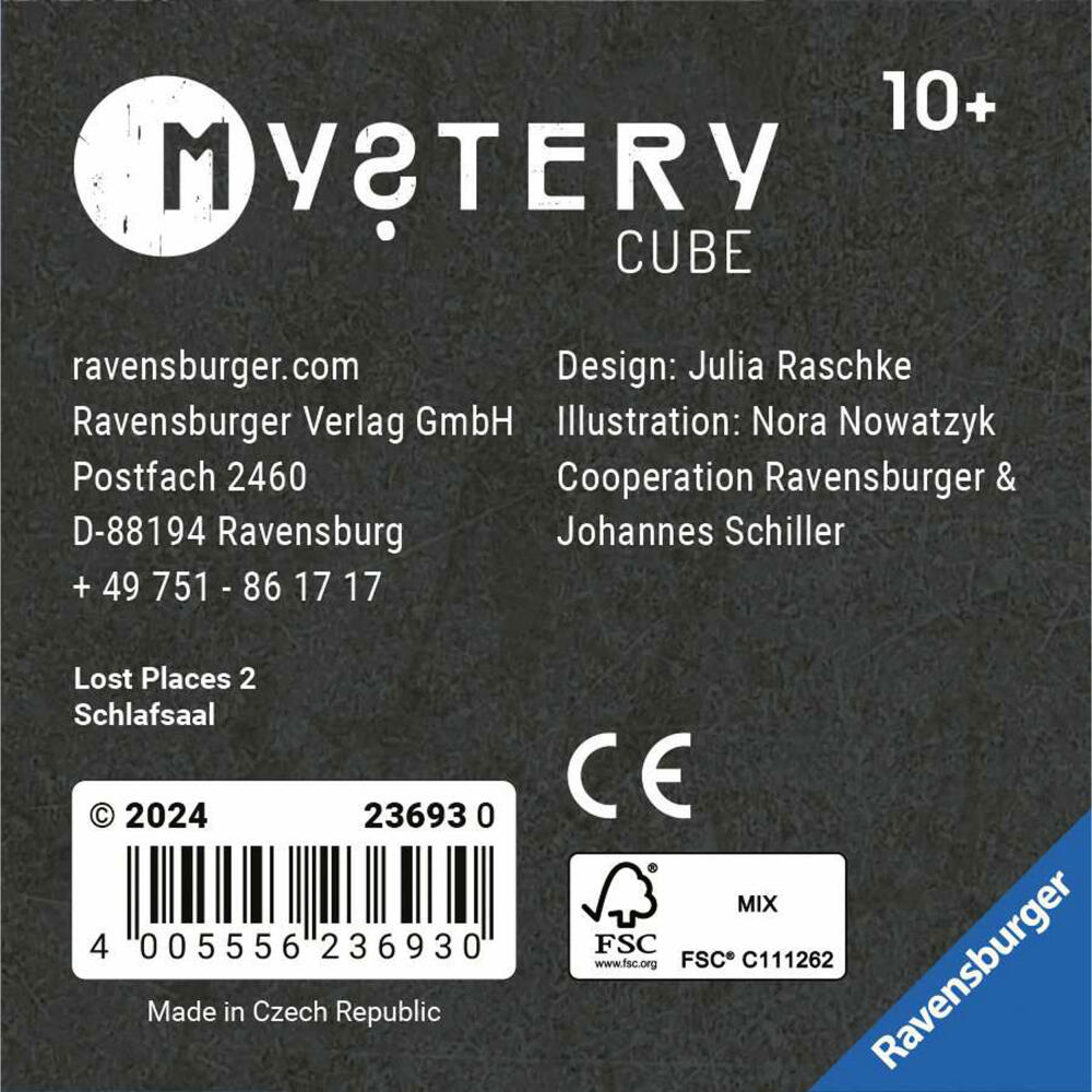 Ravensburger Mystery Cube Lost places: Der Schlafsaal, Rätselspiel, Escape Room Spiel, ab 10 Jahren, 23693