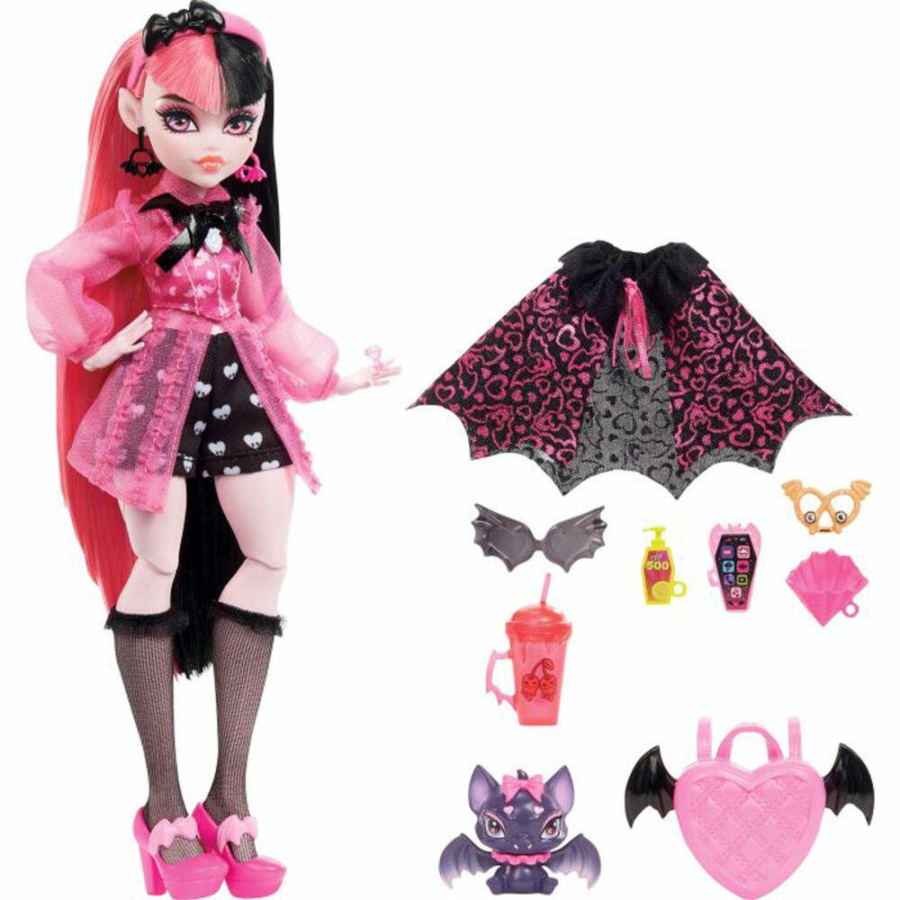 Mattel Monster High Draculaura Doll, Fashion Doll, Play Doll, Toy, HHK51