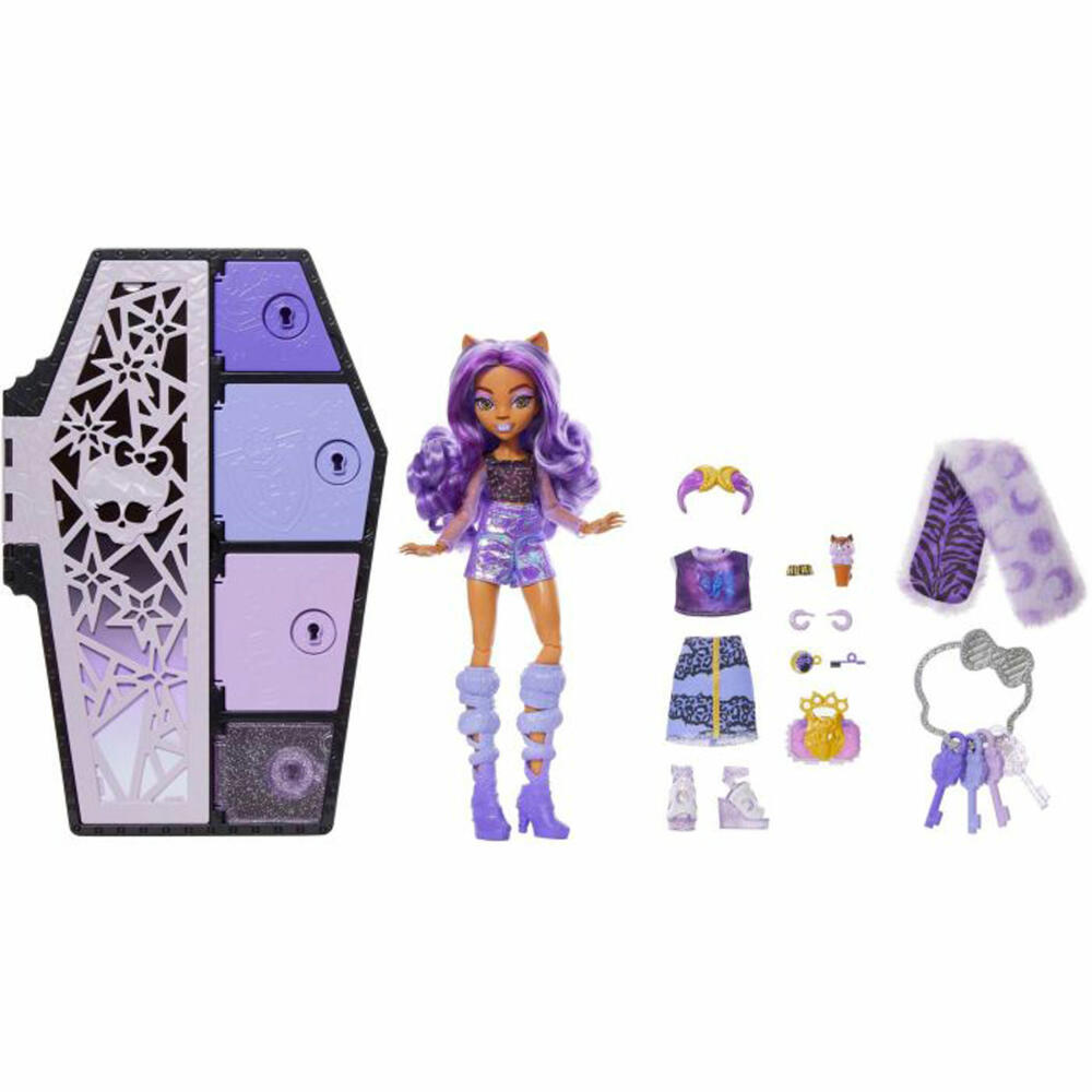 Mattel Monster High Hidden Treasures Clawdeen, Fashion Doll, Play Doll, Toy, HNF74