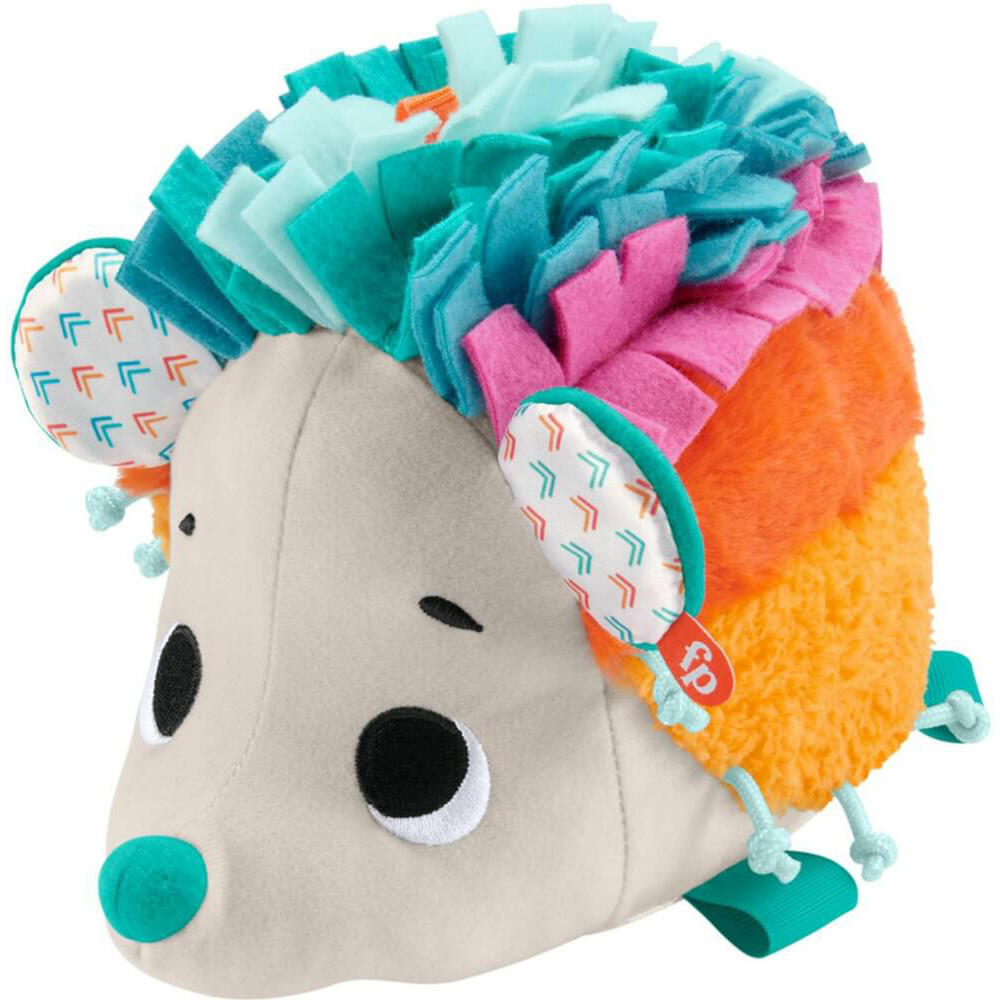 Mattel Fisher-Price Cuddly Hedgehog, Plush Toy, Rattle, Grasping Toy, Squeaker, from 3 Months, HBP42
