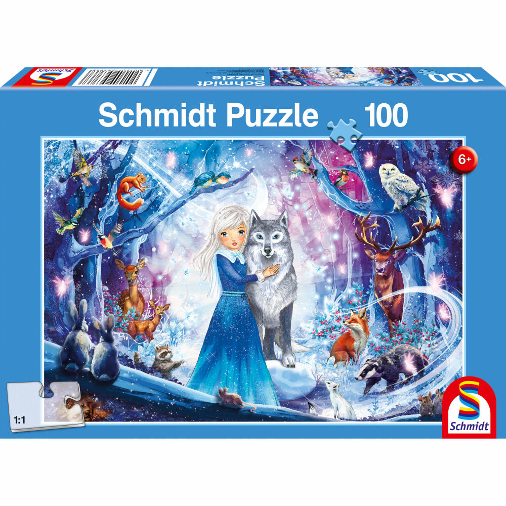 Schmidt Spiele Puzzle Prinzessin im Winterwald, Kinderpuzzle, Puzzle, 100 Teile, 56386