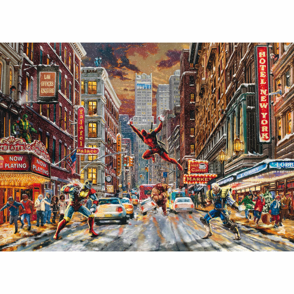 Schmidt Spiele Puzzle Marvel Deadpool Snow Day, Thomas Kinkade, Erwachsenenpuzzle, 1000 Teile, 59959