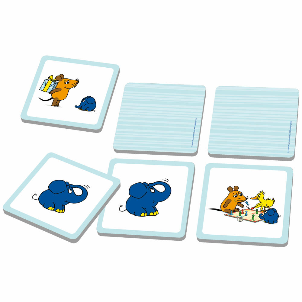 Schmidt Spiele Die Maus Elefanten-Memo 50th Anniversary, Children's Game, Memo Game, Memory Game, from 3 years, 40664
