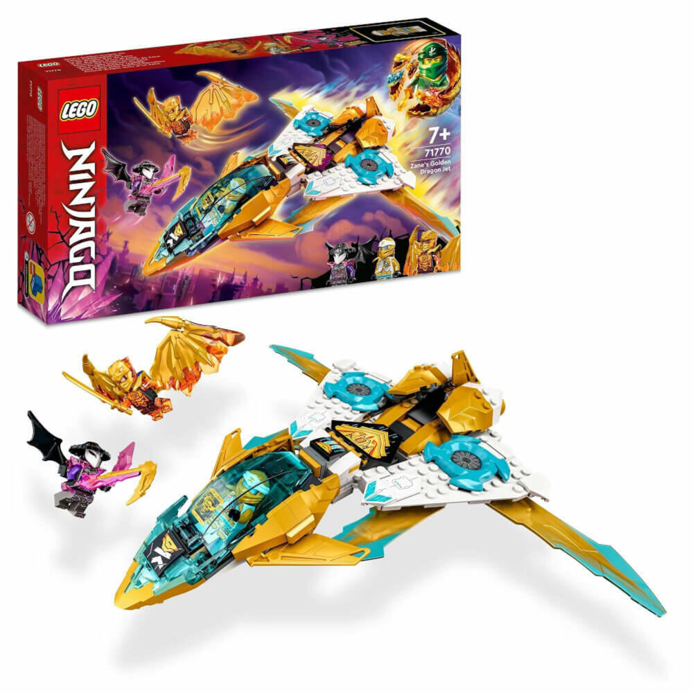 LEGO Ninjago Zanes Golddrachen-Jet, 258-tlg., Bauset, Konstruktionsset, Bausteine, Spielzeug, ab 7 Jahre, 71770