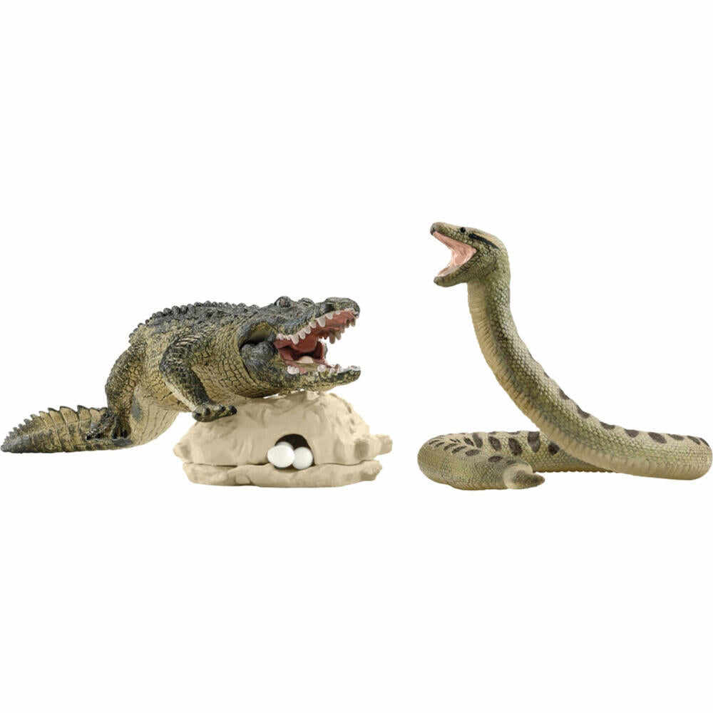 Schleich Wild Life Gefahr im Sumpf, Alligator, Schlange, Figur, Spielfigur, ab 3 Jahre, 42625