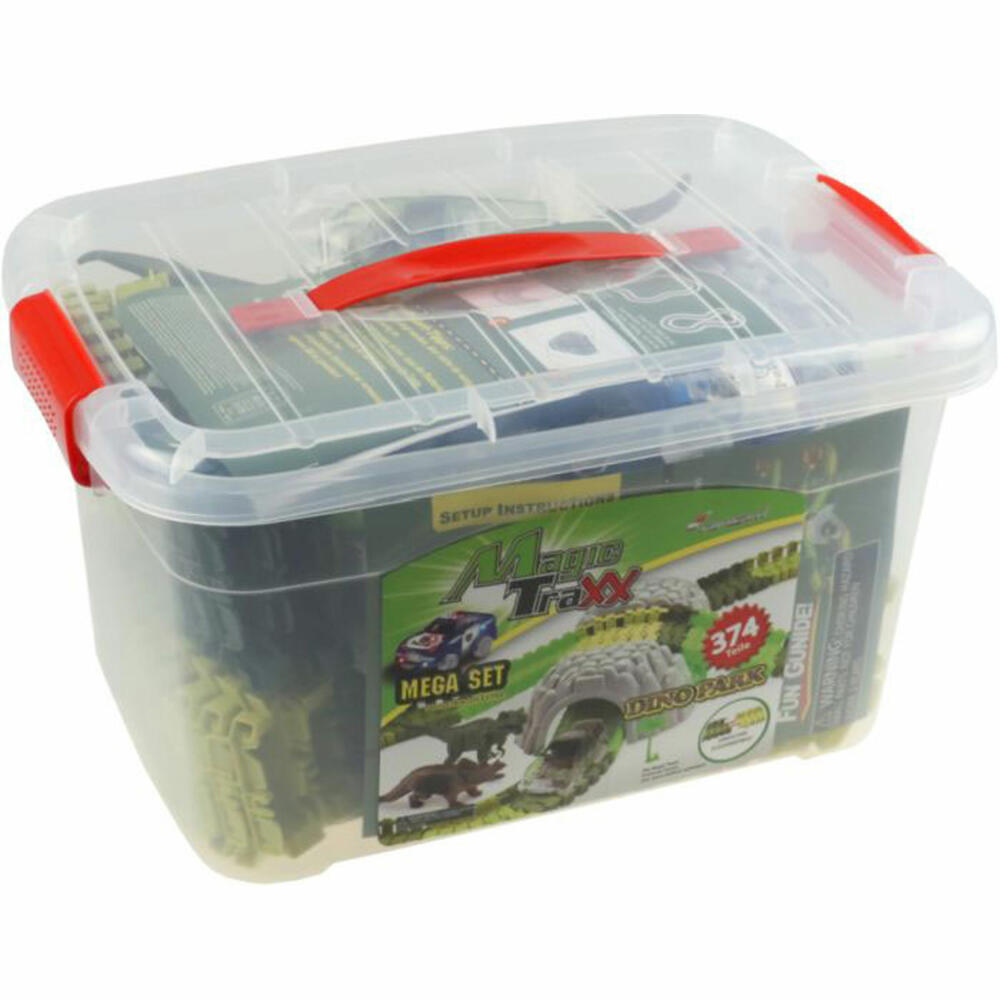 AMEWi Magic Traxx Dino Park with Tunnel 374 pieces, Mega Set