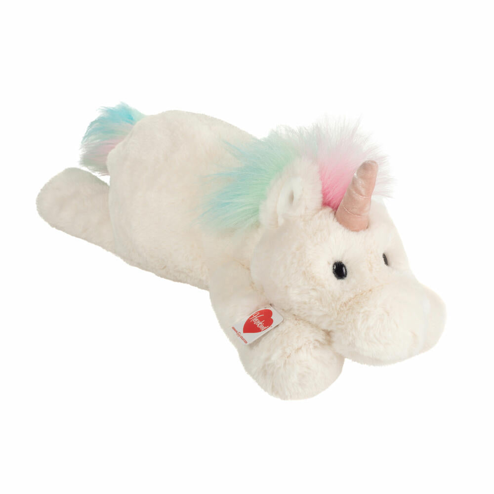 Teddy Hermann Unicorn Enya, Cuddly Toy, Stuffed Toy, Plush Toy, Herzekind, White Colorful, 50 cm, 939658
