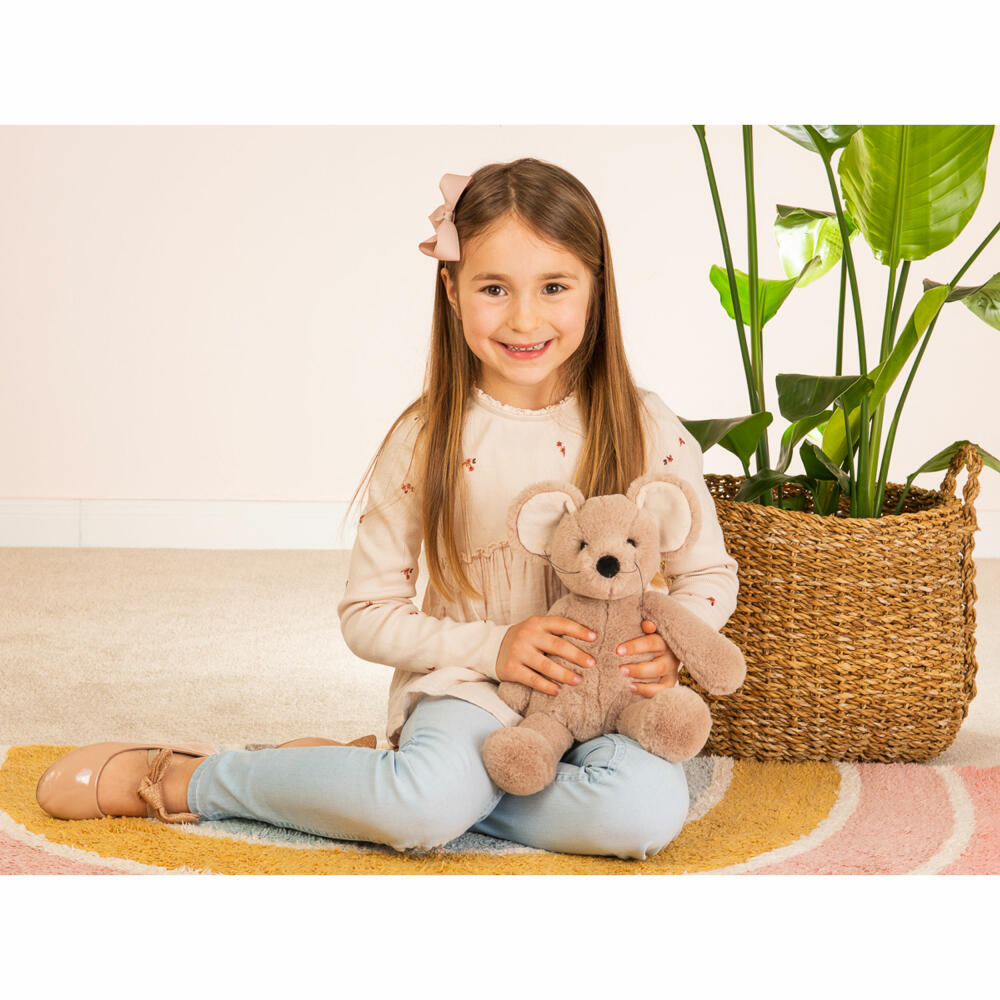 Teddy Hermann Maus Mabel, Kuscheltier, Stofftier, Plüschtier, Herzekind, Grau, 32 cm, 939481