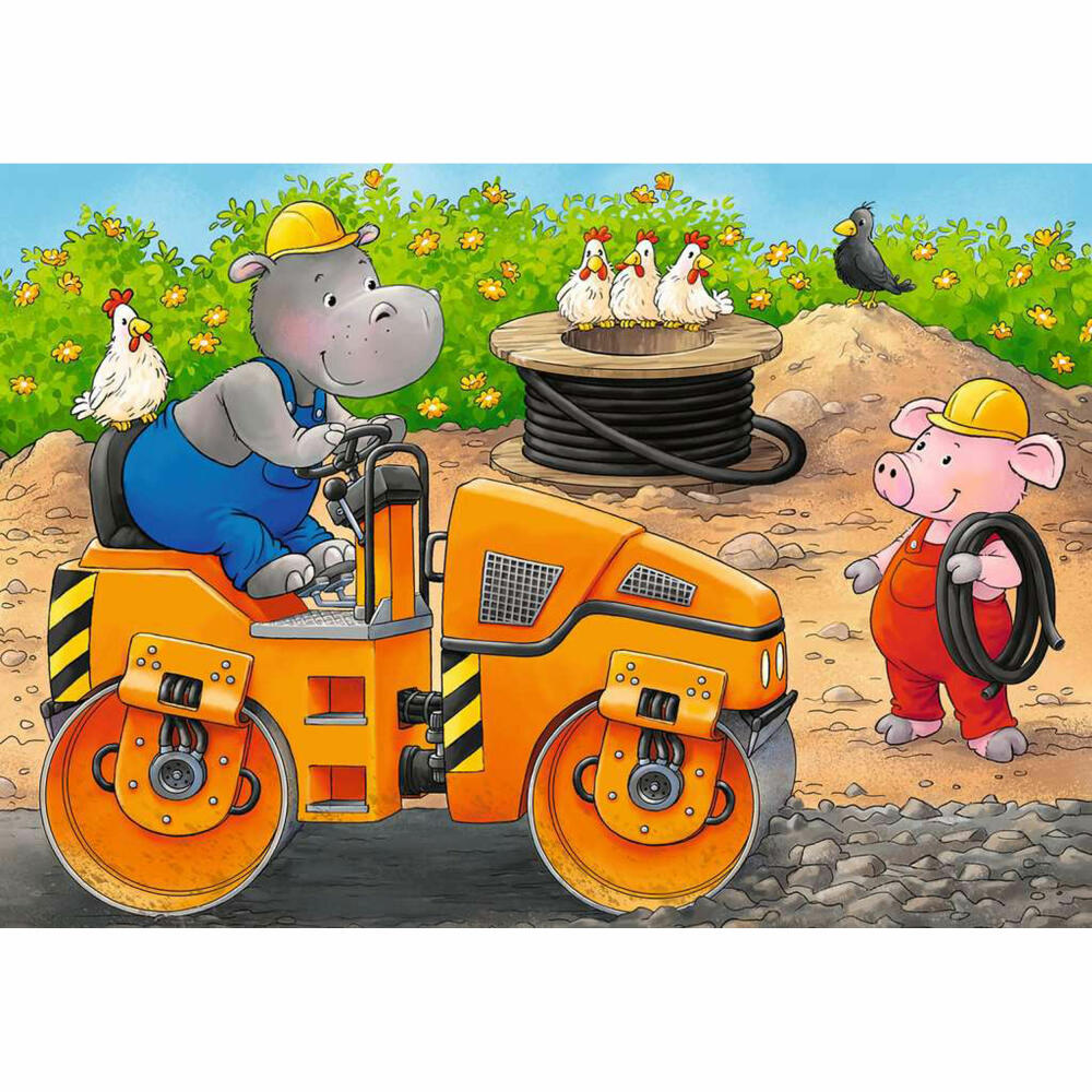 Ravensburger my first puzzles Tiere auf der Baustelle, Kinderpuzzle, Kinder Puzzle, ab 2 Jahren, 05717