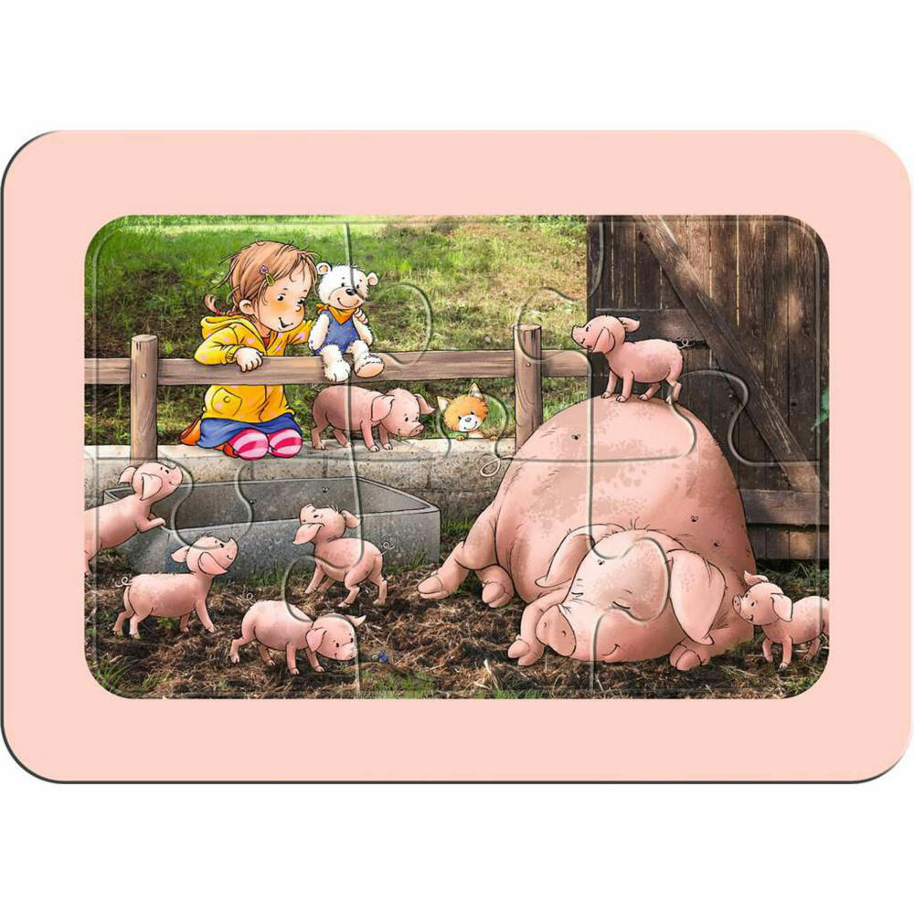 Ravensburger my first puzzles Lotta auf dem Bauernhof, Puzzle, Kinderpuzzle, Legespiel, 3 x 6 Teile, 05679