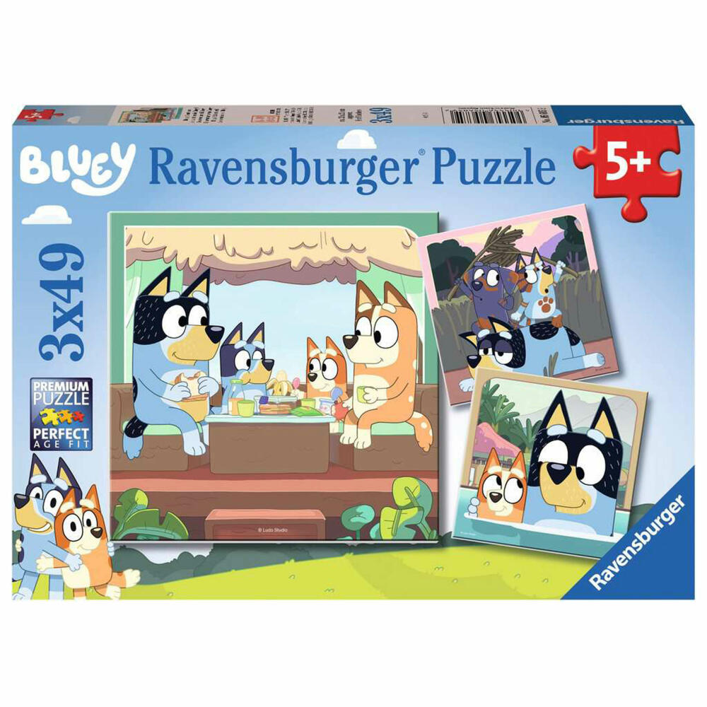 Ravensburger Children's Puzzle Bluey's Adventure, Children's Puzzle, 3x49 Pieces, 05685