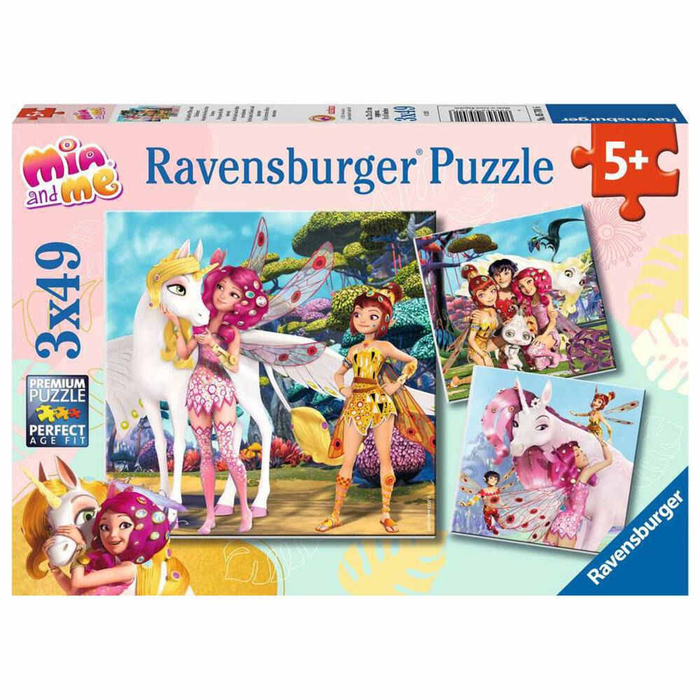 Ravensburger children's puzzle Mia and Me In the land of elves and unicorns, children's puzzle, 3 x 49 pieces, from 5 years, 05701
