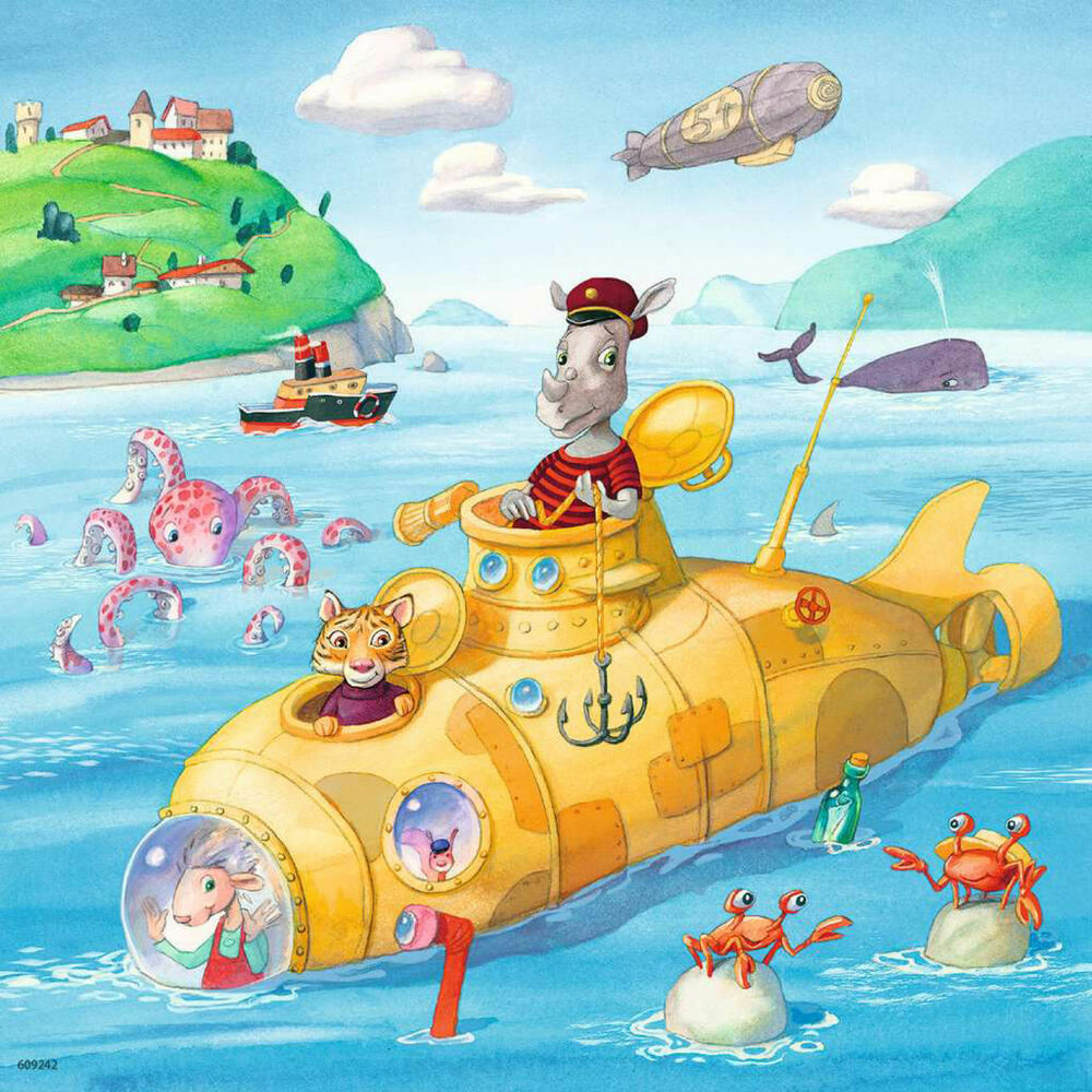 Ravensburger Kinderpuzzle Auf dem Wasser, Kinder Puzzle, 3 x 49 Teile, ab 5 Jahren, 05720
